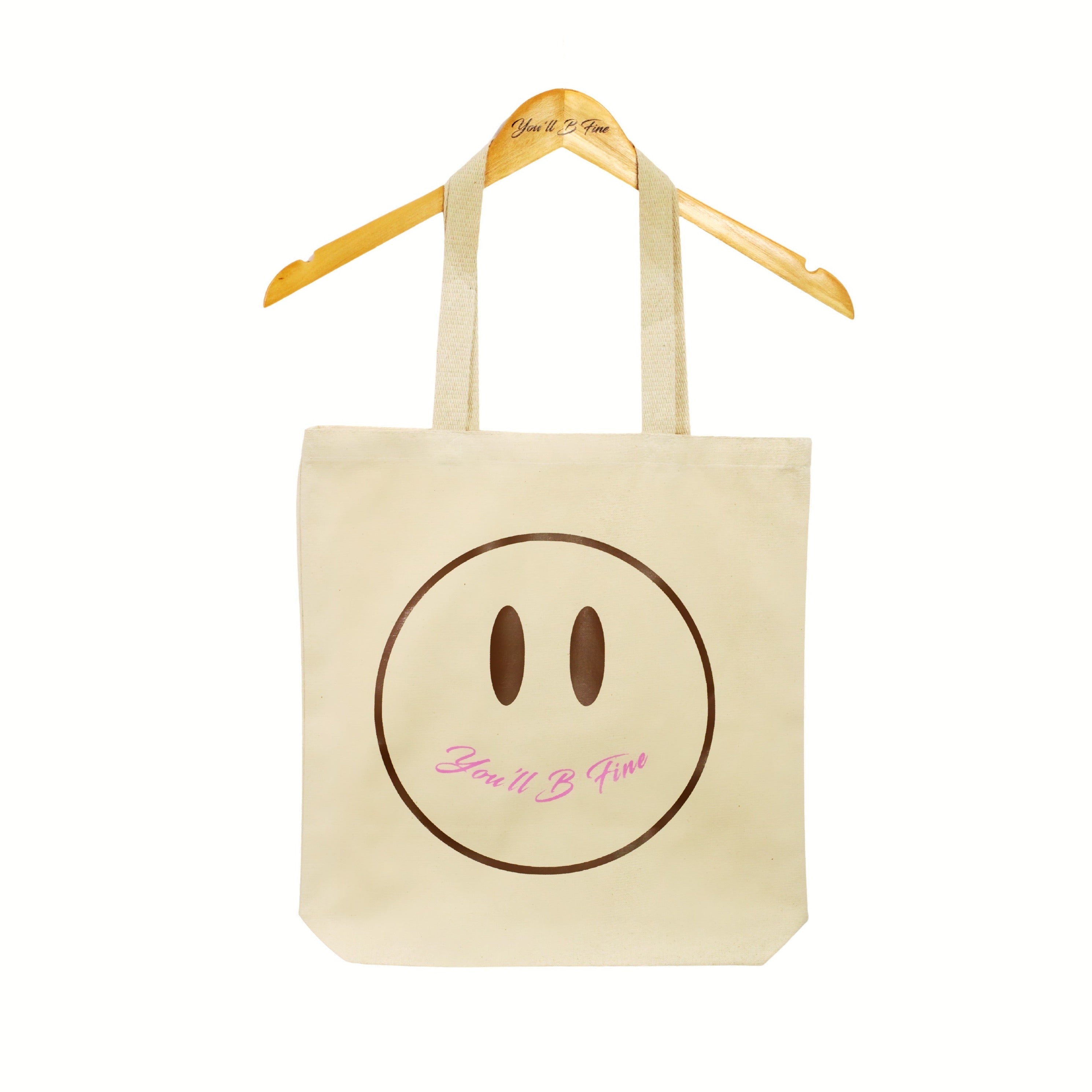 Smiley Tote: Brown and Pink